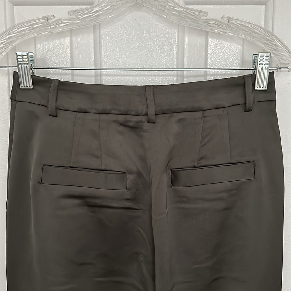 *Excellent Condition* Express, Wide Leg, High Waist, Green, Shiny, Cargo Pants - Picture 9 of 11